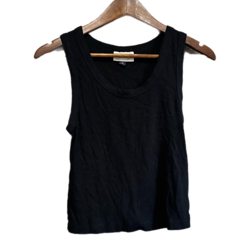 Universal Thread Tank Top Womens M Black Excellent Ribbed Scoop Neck Sleeveless